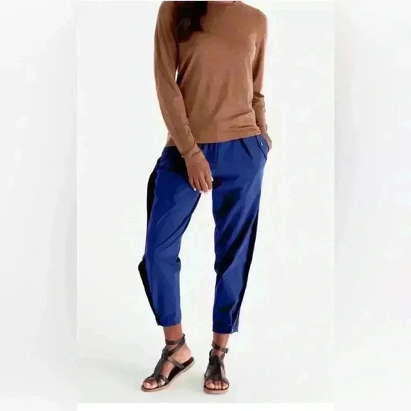 Paskho Pants Womens Sanctuary Cropped Pleated Stretch Tech Travel Blue - Picture 1 of 4